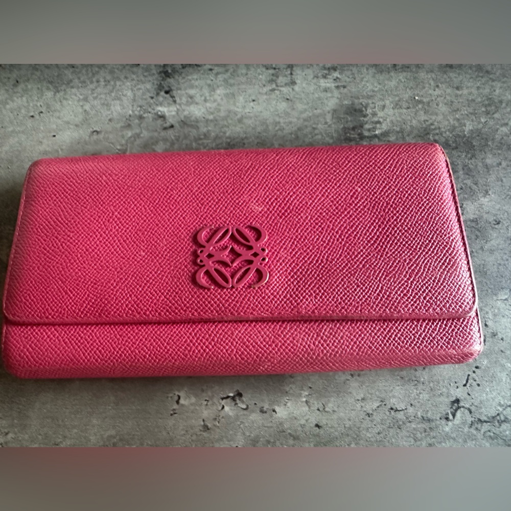 Loewe Fuchsia Leather Wallet